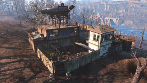 Survival Settlement - Oberland Station - Album on Imgur Apocalypse House, Fallout 4 Funny, Fallout Settlement, Fallout 4 Settlement Ideas, Prepping Supplies, Steampunk Illustration, Apocalypse World, Post Apocalyptic Art, Base Building