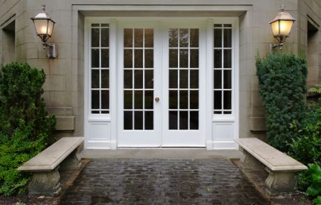 Marvin Front Doors | Choosing a Front Door French Doors With Sidelights, Upvc French Doors, Pintu Interior, White Front Door, French Doors Exterior, Double French Doors, French Doors Patio, Front Door Entrance, Bedroom Idea