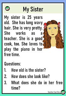 Teacher Fun Files: Reading Passages about Family | Comprehension Questions Teacher Fun Files, Reading Comprehension Texts, Remedial Reading, Struktur Teks, Phonics Reading Passages, Reading Comprehension Practice, Reading Comprehension For Kids, English Stories For Kids, Reading Comprehension Lessons