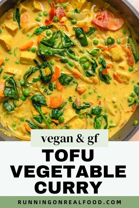 This quick and easy vegetable curry with tofu is made with simple ingredients in less than 30 minutes for a healthy and delicious meal. Easy Vegetable Curry, Vegetable Curry Recipe, Curry With Tofu, Veggie Curry, Vegetable Curry Recipes, Curry Recipes Easy, Tofu Curry, Curry Ingredients, Healthy Vegan Breakfast