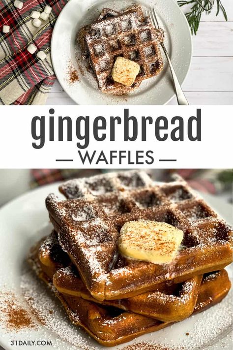 Gingerbread Waffles, Gluten Free Gingerbread, Christmas Morning Breakfast, Christmas Recipe, Holiday Breakfast, Christmas Brunch, Christmas Breakfast, Brunch Ideas, Waffle Recipes