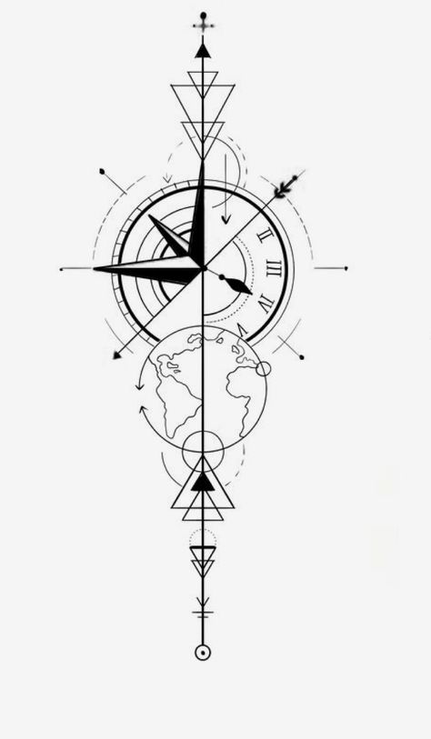 Compass Line Tattoo, Surveyor Tattoo, Geometric Compass Tattoo Design, Compass Line Art, Compass Tattoo Design Men, Tattoo Compass Design, Line Art Tattoos Men, Compass Outline, Linear Tattoo