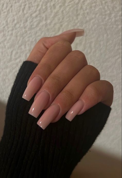 Nail Inspo For Winter, Fall Magic, Long Square Nails, Simple Fall Nails, Beige Nails, Girly Acrylic Nails, Basic Nails, Soft Nails, Pink Acrylic Nails