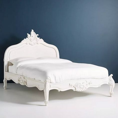 French Country Bed, French Provincial Bed, French Style Bedroom Furniture, French Country Bedroom, French Provincial Bedroom, Country Bedroom Furniture, Antique French Bed, Vintage Bed Frame, Winged Bed