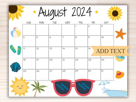 EDITABLE August 2024 Calendar, Printable Wall Calendar 2024, Beautiful Calendar w/ Sunflowers, Monthly Classroom Calendar, Family Calendar by cherylprintables on Etsy August Dry Erase Calendar Ideas, Calendar Ideas August, August Whiteboard Calendar, August White Board Ideas, August White Board Calendar Ideas, August Chalkboard Calendar, August Calendar Ideas, Monthly Calendar Design, Family Calendar Wall