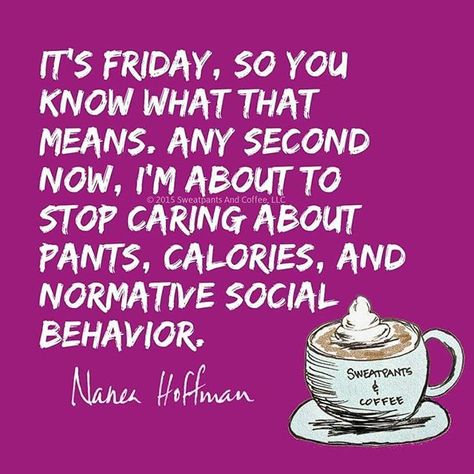 TGIF! #coffee #coffeelove #coffeequotes #coffeememe #coffeeaddict #deathbeforedecaf #sweatpantsandcoffee #friday Happy Friday Humour, Tgif Funny, Friday Coffee, Friday Quotes Funny, Weekend Quotes, Humor Hilarious, Its Friday Quotes, Geek Life, Friday Humor