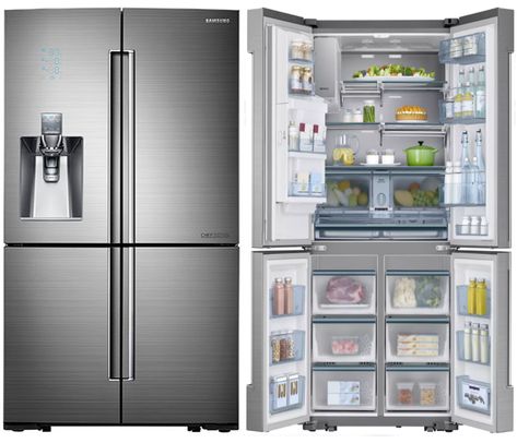 Refrigerator Samsung, Door In Door Refrigerator, Luxury Refrigerator, Four Door Refrigerator, Two Door Refrigerator, Modern Kitchen Appliances, New Appliances, Door Fridge, Interior Products