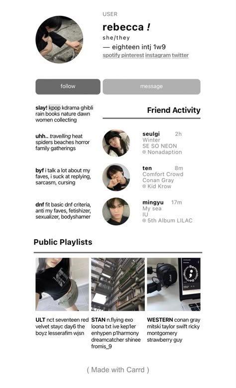 Kpop Profile Template, Moa Profile Template, Kpop Introduction Template, Kpop Multistan Profile Template, Kpop Carrd Templates, Everskies Profile Layout, Line Distribution Kpop Layout, Kpop Carrd Ideas, Carrd Kpop