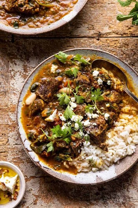 Persian Herb and Beef Stew | halfbakedharvest.com #beefstew #whitebeans #healthy Beef Stew With Rice, Stew With Rice, Half Baked Harvest Recipes, Perfect Roast, Beef Stew Recipe, Winter Dinner, Half Baked Harvest, Reduce Food Waste, Beef Stew