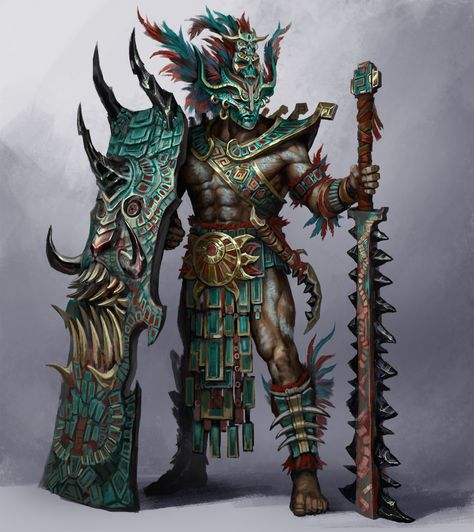 Kotal Kahn, Illustration Fantasy, Mayan Art, Aztec Warrior, Aztec Art, 다크 판타지, Fantasy Armor, Armor Concept, Fantasy Warrior