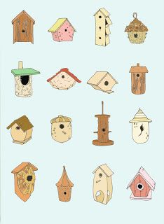 Bird houses  #picture #illustration #drawing #idea Bird House Sketch, Bird House Drawing, How To Draw A Bird House Step By Step, Bird House Illustration, Birdhouse Doodle, Birdhouse Illustration, Birdhouse Illustration Drawings, Birdhouse Projects, Ceramic Birdhouse