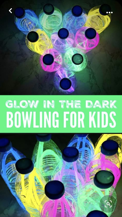 Glow In The Dark Bowling, Easy Indoor Activities, Fun Indoor Activities, Summer Fun For Kids, Fun Summer Activities, Indoor Activities For Kids, Indoor Fun, Glow Party, Toddler Fun