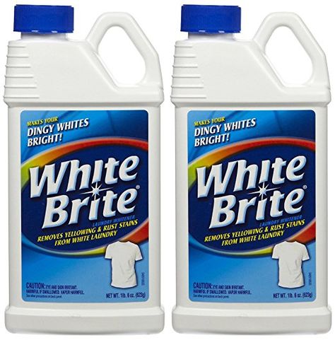 White Brite Laundry Whitener, 22 oz-2 pk Dingy Whites, Stain Remover Clothes, Stain Removal Guide, Clutter Solutions, Clear Skin Face, Laundry Stains, Grass Stains, Deodorant Stains, Baseball Pants