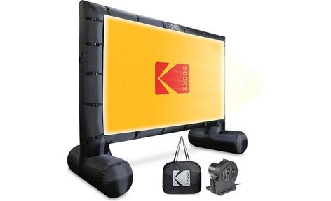 Kodak Inflatable Projector Screen (179") Portable weather-resistant screen at Crutchfield Projector Screen Stand, Blow Up Movie, Movie Projector Screen, Outdoor Projector Screen, Inflatable Movie Screen, Portable Projector Screen, Outdoor Movie Screen, Backyard Movie Nights, Outdoor Projector