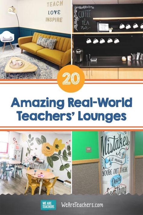 Teachers Staffroom Ideas, Staff Room Decor Ideas, Teachers Staff Room Design, Employee Breakroom Decor Ideas, Principal's Office Design School, Teacher Lounge Wall Decor, Teacher’s Lounge Bulletin Board, Teachers Staff Room Decoration Ideas, Staff Room Makeover