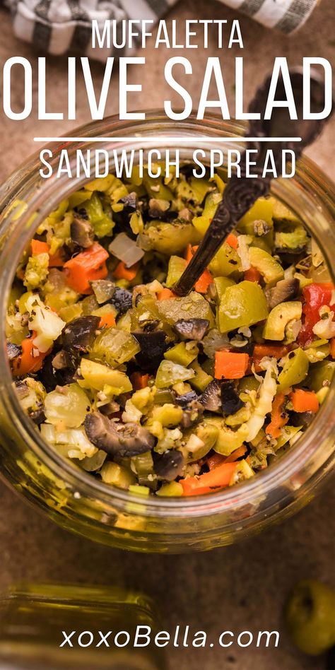 Italian Olive Salad Recipe, Olive Relish Recipe, Italian Olive Salad, Muffaletta Keto, Olive Mix Recipe, Olive Sandwich Spread, Sandwich Spreads Ideas, Olive Tamponade Recipes, Olive Muffalata Recipe