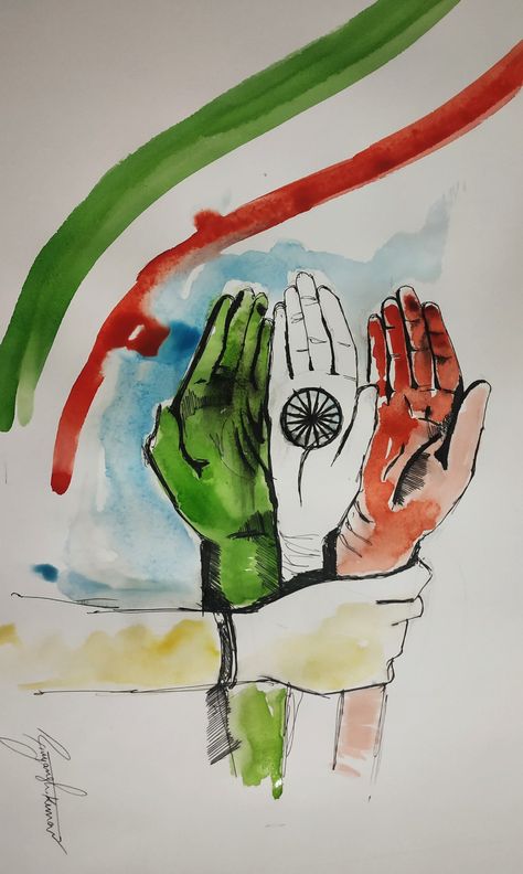 Independent /republic day drawing  India is our soul.   And my drawing show all my love to India. Save India Drawing, Our India Drawing, Painting On Republic Day, India Independence Day Poster Drawing, Independent Day Poster Drawing, Independent Day Sketch, India Creative Poster, National Voters Day Posters India, Voters Day Poster India Drawing