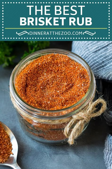 Brisket Rub Recipe #spices #beef #bbq #dinner #dinneratthezoo Pork Brisket Recipes Ovens, Smoked Brisket Recipes Electric Smoker Dry Rubs, Sweet Brisket Rub, Marinade For Beef Brisket, Beef Brisket Dry Rub Recipe, Smoked Brisket Seasoning, Brisket Recipes Smoked Dry Rubs, Brisket Rubs Dry, Dry Rub Brisket Recipes