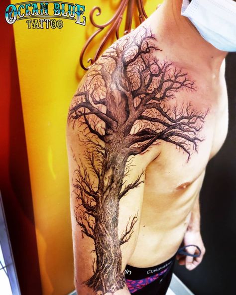 Tree Bicep Tattoo, Men Tree Tattoo Arm, Men’s Tree Forearm Tattoo, Tree Branch Arm Tattoo, Oak Tree Tattoo Forearm, Oak Tree Tattoo Sleeve, Minneapolis Tattoo, Outlaw Tattoo, Tree Roots Tattoo