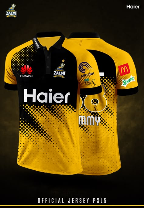 Tshirt Design Sublimation, New Cricket Jersey Designs 2023, Cricket T Shirt Design 2023, Cricket Jersey Design New 2023, Badminton Pose, Jersey Sublimation Design, Tshirt Branding, Cricket Dress, Peshawar Zalmi