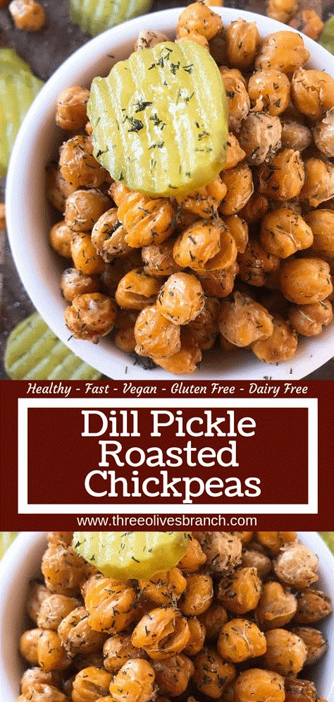 Food For Entertaining, Pickle Brine, Healthy Appetizer, Chickpea Recipes, Vegan Appetizers, Roasted Chickpeas, Garbanzo Beans, Healthy Appetizers, Dill Pickle