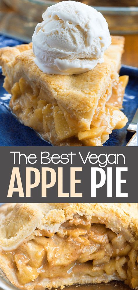 Homemade Vegan Apple Pie Recipe Vegan Apple Pie Filling, Vegan Apple Pie Recipe, Sugar Free Apple Pie, Vegan Pies Recipes, Gluten Free Apple Pie, Vegan Pie Crust, Apple Pie Recipe Easy, Vegan Apple Pie, Vegan Baking Recipes