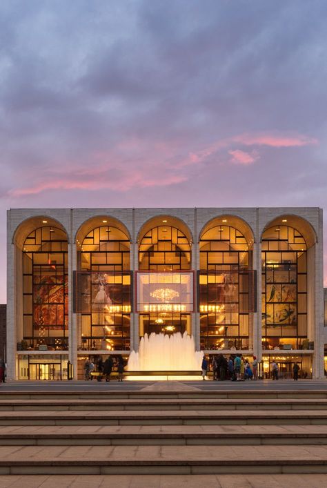 Mall Architecture Exterior, New York Opera, Opera House Exterior, Met Opera, Metropolitan Opera House, New York Philharmonic, Event Center Design Exterior, Museum Exterior, Shakespeare In The Park