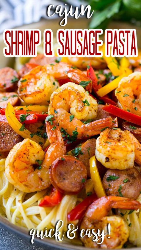 Recipe With Shrimp And Sausage, Soup With Shrimp And Sausage, Shrimp Italian Sausage Recipes, Shrimp And Kielbasa Pasta, Sausage Shrimp Peppers And Onions, Shrimp And Sausage Crockpot Recipes, Cajun Shrimp And Pasta, Cajun Shrimp And Andouille Sausage Pasta, Kielbasa And Shrimp