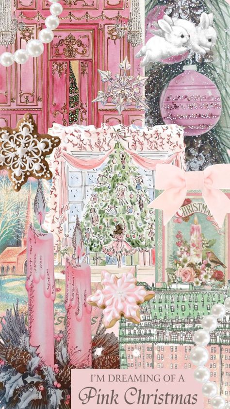 Cute Christmas Wallpaper Collage, Nutcracker Aesthetic Wallpaper, Aesthetic Xmas Wallpaper, Christmas Aesthetic Background, Pinkmas Aesthetic, Coquette Christmas Wallpaper, Pink Christmas Aesthetic Wallpaper, Christmas Wallpaper Aesthetic Pink, Pink Winter Aesthetic