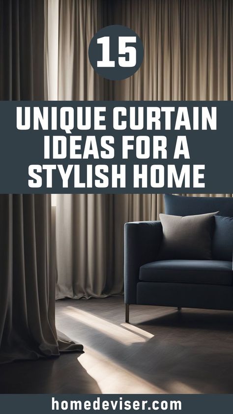 15 Unique Curtain Ideas for a Stylish Home 2 Tone Curtain Ideas, Curtains And Draperies Living Rooms, Curtain Walls Bedroom, Different Color Curtains Same Room, Livingroom Curtain Ideas, 2 Windows Side By Side Curtain Ideas, House Curtains Ideas Living Room, Curtain Panel Ideas, Fancy Curtains Living Room