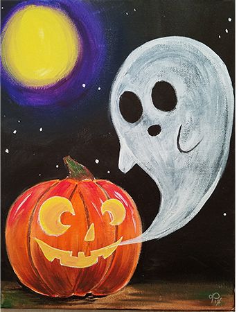 Witch Painting Ideas Easy, Halloween Painting Kids, Halloween Paint Party, Halloween Skull Painting, Painting Halloween Ideas, Halloween Paint Ideas, Easy Halloween Paintings For Beginners, Halloween Paint Night, Painting With A Twist Ideas