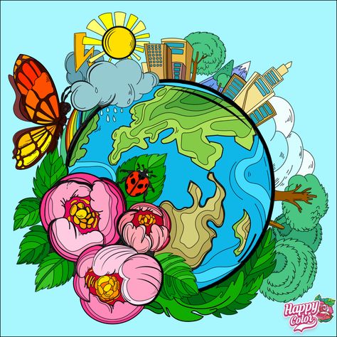 World Environmental Day Posters, Earth Drawing Creative, Environment Drawing Ideas, Save Environment Poster Drawing, Earth Art Drawing, Save Earth Drawing, Save Water Poster Drawing, Earth Day Drawing, Project Cover