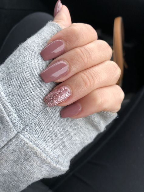 Two Tone Nails, Acrylic Coffin Nails, Mauve Nails, Glitter Nails Acrylic, Pink Glitter Nails, Her Nails, Acrylic Coffin, Thanksgiving Nails, Nail Art Wedding