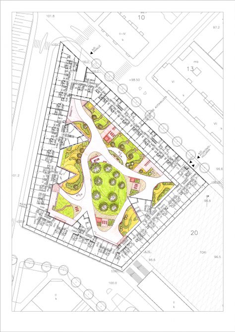 Поэтажный План Block Plan, Schematic Design, Hotel Plan, Architecture Graphics, Architecture Concept Drawings, Landscape Plan, Architectural Sketch, Social Housing, Glass Facades