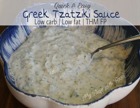 Easy Greek Tzatziki (THM FP) Thm Dinner, Dash Diet Recipes, Trim Healthy Mama Plan, Trim Healthy Recipes, Trim Healthy Momma, Sugar Free Low Carb, Trim Healthy Mama Recipes, Thm Recipes, Trim Healthy