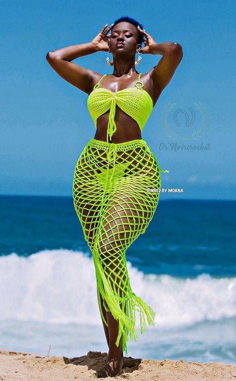 Lingerie Crochet, Diy Swimwear, African Swimwear, Island Women, Kente Styles, Crochet Ladies Tops, Body Outfit, Well Dressed Women, Crochet Summer Tops