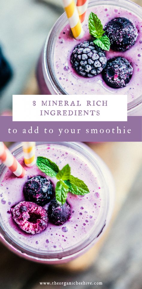 Mineral Rich Smoothie, Vitamin Rich Smoothies, Calcium Smoothie Recipes, Magnesium Rich Smoothie Recipes, Mineral Rich Drinks, Calcium Rich Smoothie Recipes, Nutrient Dense Smoothie Recipes, Ag1 Smoothie, Iron Rich Smoothie Recipes