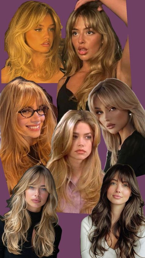 curttain bangs, layers, long hair, butterfly cut, wolf cut, sabrina carpenter hair Bangs Layers Long Hair, Long Hair Butterfly Cut, Hair Butterfly Cut, Sabrina Carpenter Hair, Layers Long Hair, Layers For Long Hair, Cut Wolf, Bangs Layers, Hair Butterfly