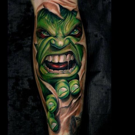 Hulk Tattoo Design, Month Tattoos, Hulk Tattoo, Houston Tattoos, Avengers Tattoo, Mechanic Tattoo, Winning Tattoo, Tattoo Expo, Marvel Tattoos