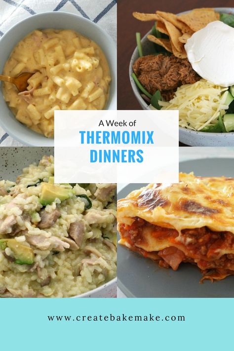 This post contains a week of family friendly Thermomix dinners and includes favourites like Thermomix Mexican Beef Bowls, Thermomix Lasagna and more! Easy Thermomix Recipes, Healthy Thermomix Recipes, Best Thermomix Recipes, Risotto Chicken, Thermomix Recipes Dinner, Thermomix Healthy, Thermomix Soup, Thermomix Recipes Healthy, Chicken Pies