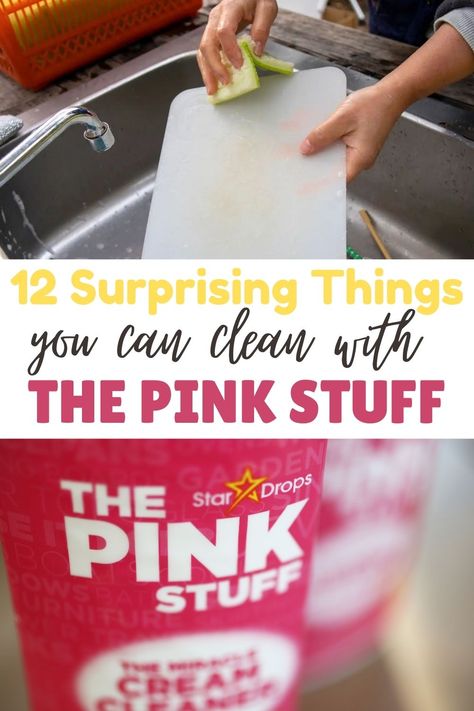 The Pink Stuff is an amazing household cleaner that can be used on multiple surfaces. Check out these 12 things you can clean with The Pink Stuff! The Pink Stuff Uses, Pink Stuff Oven Cleaning, How To Use The Pink Stuff Cleaner, Pink Cleaning Aesthetic, Pink Stuff Cleaner Uses, The Pink Stuff Cleaner Hacks, The Pink Stuff Cleaner, Pink Cleaner, Pink Stuff Cleaner