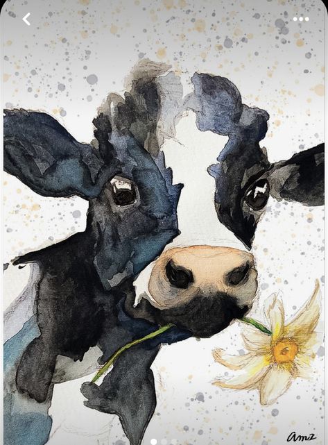 Watercolour Cow, Cow Drawing, Watercolor Projects, Cow Painting, Watercolor Flower Art, Painting Inspo, Wall Papers, Cow Art, Sketchbook Ideas