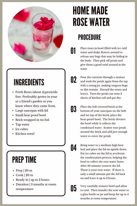 How To Make Rose Water, Benefits Of Rose Water, Rose Water Benefits, Homemade Rose Water, Rose Water Diy, Product Ingredients, Homemade Perfume, Essential Oils For Pain, How To Make Rose