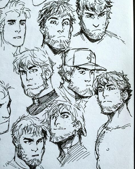 #art #study #face #ink Sodom Jojo Sketch Art, Jojos Bizzare Adventure Drawing Sketch, How To Draw Comic Book Style Face, Comic Male Face, Jojos Bizzare Adventure Sketches, Drawings Of People, Beard Drawing, Character Design Cartoon, 얼굴 드로잉