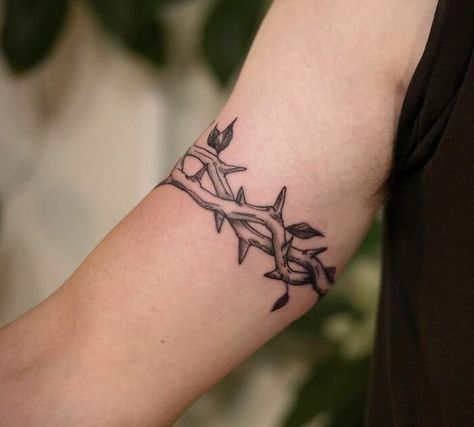 Wraparound Tattoo Barb Wire Vine Tattoo, Thorn Armband Tattoo, Vines Filler Tattoo, Plant Band Tattoo, Matching Arm Band Tattoos, Rose Thorn Tattoo Vines, Crown Of Thorns Arm Band Tattoo, Vine And Thorn Tattoo, Thorns Tattoo Vines