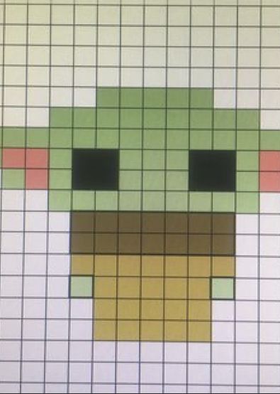 Graph Paper Drawings, Easy Pixel Art, Baby Yoga, Perler Art, Pixel Drawing, Minecraft Crafts, Pixel Art Pattern, Star Wars Baby, Paper Drawing