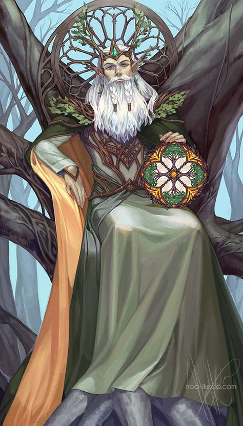 King of Pentacles, Noa Ikeda on ArtStation at https://www.artstation.com/artwork/1oGgG Anime, Art, King Of Pentacles, Pentacles, Victorian Dress, Forest