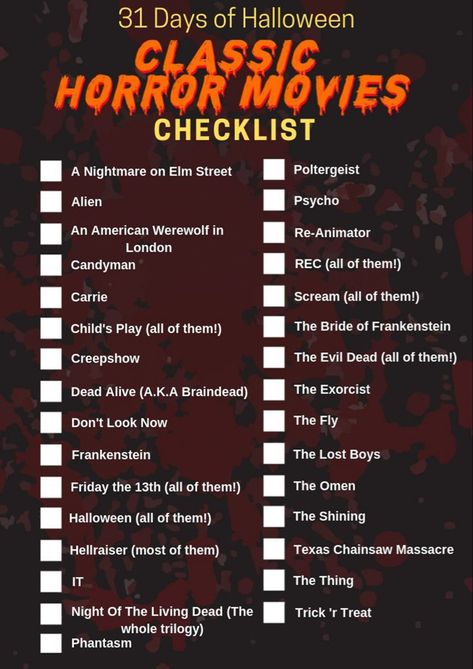 Scarie Movie, Scary Movie List, Halloween Things To Do, Scary Movies To Watch, Halloween Movies To Watch, Halloween Movies List, Movie Challenge, Scary Movie Night, Horror Movies List