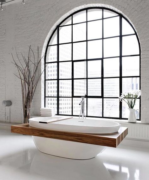 Arc Window, Top Bathroom Design, Vanities Bathroom, Cabinets Bathroom, Decoration Bathroom, Tiles Bathroom, Remodel Bathroom, Architecture Magazines, Showroom Design