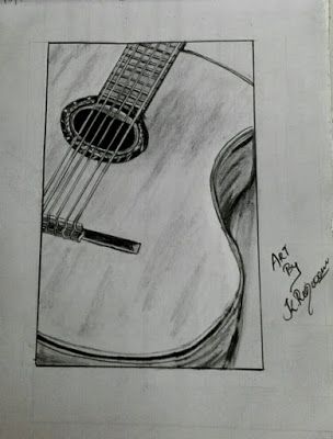 Art Sketches Music, Drawing Related To Music, Guitar Artwork Drawings, Aesthetic Guitar Drawing, Guitar Drawing Sketches Pencil, Guitar Sketch Aesthetic, Cool Art Sketches Creative, Sketch Of Guitar, How To Draw Guitar